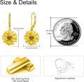 wholesale 925 Sterling Silver Yellow Gold Plated Sunflower Drop Earrings - Fashionable s for Her-0-4
