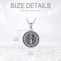 wholesale 925 Sterling Silver Saint Jude Pendant Necklace with Roman Numerals and Religious Iconography-0-3