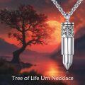 wholesale 925 Sterling Silver Bullet Cremation Keepsake Necklace with Tree of Life Design and Funnel Set - Memorial-0-5