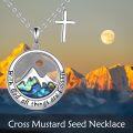wholesale 925 Sterling Silver Abalone Shell Mountain Faith Cross Pendant Necklace for Women and Moms-0-1