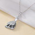 wholesale 925 Sterling Silver Dancing Girl Pendant Necklace with Piano Keys Design for Women and Girls-0-3