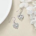 wholesale Sterling Silver Crystal Claddagh Celtic Knot Heart Dangle Earrings-0-2