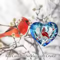 TOUPOP Sterling Silver Crystal Red Cardinal Pendant Necklace Bird Memorial Jewelry Gift-0-1