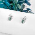 wholesale 925 Sterling Silver Green Moss Agate Flower Stud Earrings for Women - Hypoallergenic s-0-3