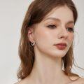 wholesale 925 Sterling Silver Cross Hoop Earrings with Cubic Zirconia - Religious  for Women-0-1