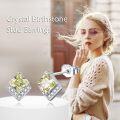 wholesale  Sterling Silver Cubic Zirconia Crystal Stud Earrings - August Birthstone, 7.8mm-0-4
