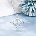 wholesale 925 Sterling Silver Arrow And Bow Necklace With Moonstone Pendant-0-4