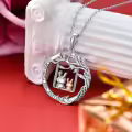 TOUPOP Sterling Silver Rabbit Pendant Mother Daughter Tree Swing Necklace Gift-0-3