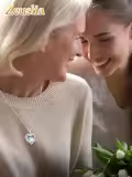 wholesale S925 Sterling Silver 18K White Gold Plated Moonstone & Birthstone Pendant Necklace - Romantic I Love You Always Forever Engraved Jewelry Gift for Women-0-1
