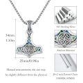 wholesale 925 Sterling Silver & Abalone Shell Mjolnir Viking Pendant Necklace for Men-0-4