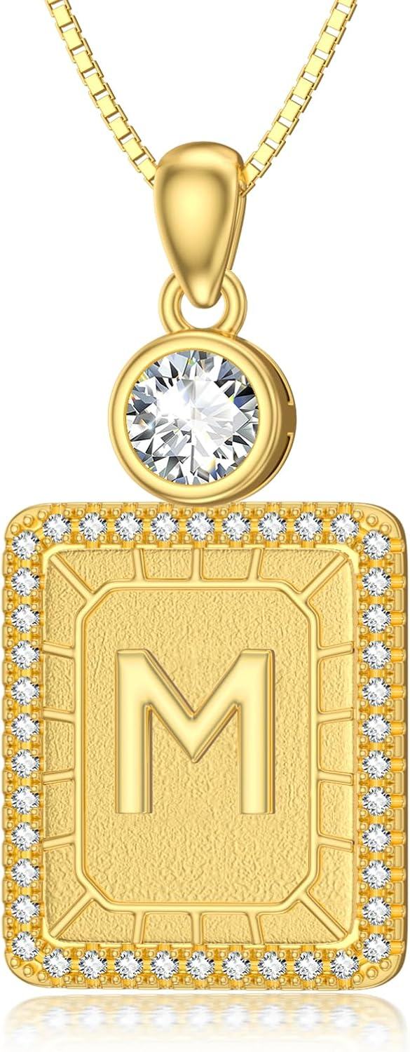 wholesale 18K Gold Sterling Silver A Z Initial Necklace for Women Gift for Mom Wife Girlfriend-M