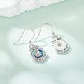 wholesale 925 Sterling Silver Nautical Ship Wheel & Starfish Drop Earrings for Women - Christmas Gifts-0-2