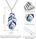 wholesale 925 Sterling Silver Blue Opal Feather Pendant Necklace - Native American Style Gemstone Jewelry for Women Gifts-0-5
