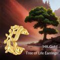 wholesale 14K Gold Hypoallergenic Non-Piercing Leaf Design Ear Wrap Ring for Women-0-2