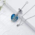 wholesale 925 Sterling Silver Heart Shaped Blue Crystal Butterfly & Hummingbird Cremation Jewelry Keepsake Urn Necklace with Funnel and Fill Tool-0-4