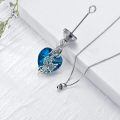 wholesale 925 Sterling Silver Heart Shaped Blue Crystal Butterfly & Hummingbird Cremation Jewelry Keepsake Urn Necklace with Funnel and Fill Tool-0-4