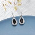 wholesale 925 Sterling Silver 3 ct Moissanite D VVS Tear Drop Halo Leverback Earrings-0-15