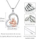 wholesale 925 Sterling Silver Mother and Baby Foxes in Heart Pendant Necklace for Women-0-3