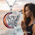 wholesale 925 Sterling Silver Fire Opal Angel Dragon Pendant Necklace s for Women-0-1