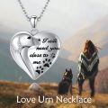 wholesale 925 Sterling Silver Pet Urn Necklace With Dog Paw Design And Engraved Message Heart Charm Memorial Keepsake Pendant For Ashes Or Hair-0-2
