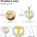 wholesale 925 Sterling Silver Saint Michael Heart Shape Protection Pendant Necklace-0-5