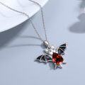 wholesale Sterling Silver Crystal Bat Pendant Necklace Gothic Animal Jewelry Gift for Women-0-14