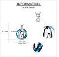 wholesale 925 Sterling Silver Blue Crystal Penguin Mother & Baby Pendant Necklace Gift for Women Girls-0-3