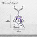wholesale 925 Sterling Silver He Is Risen Cross Pendant Necklace with Purple Enamel and Rock Base-0-2