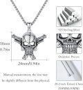 wholesale 925 Sterling Silver Gothic Punk Crossbones Skull Pendant Necklace for Men-0-5