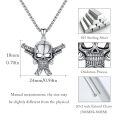 wholesale 925 Sterling Silver Skull Crossed Swords Pendant Necklace Oxidized Silver Pirate Gothic Jewelry-0-5