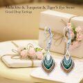 wholesale 925 Sterling Silver Multi-Color Stone Drop Earrings with Leverback Hooks-0-3