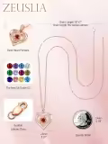 wholesale S925 Sterling Silver & 18K Rose Gold Plated Garnet Birthstone Necklaces Wholesale for Women - Romantic Love Gift for Wife, Girlfriend, Mom, Daughter-0-3