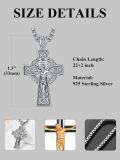 wholesale 925 Sterling Silver Celtic Knot Crucifix Pendant Necklaces for Women and Men - Religious  Ideas-0-2