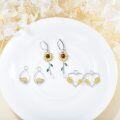 wholesale 925 Sterling Silver Sunflower Daisy Lotus Drop Earring Set for Women (3 Pairs)-0-4