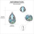 wholesale 925 Sterling Silver Abalone Shell Dragonfly Filigree Teardrop Dangle Leverback Earrings-0-4