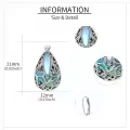 wholesale 925 Sterling Silver Abalone Shell Dragonfly Filigree Teardrop Dangle Leverback Earrings-0-4