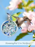 TOUPOP Sterling Silver Abalone Celtic Knot Cremation Urn Pendant w/Funnel-0-1