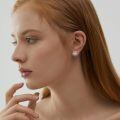 wholesale 925 Sterling Silver Snowflake Moonstone Stud Earrings White Gold Plated Swirl Design-0-2