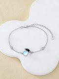 wholesale 925 Sterling Silver Graduation Cap Heart Charm Bracelet for Women Girls-0-3