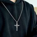 wholesale 925 Sterling Silver Cross Pendant with INRI Inscription and Jesus Figure  for Men's s (Length: 24)-0-4