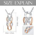 wholesale 925 Sterling Silver Rose Gold Plated Cubic Zirconia Accent Infinity Pendant Necklace for Women-0-3