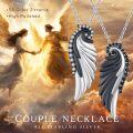 wholesale 925 Sterling Silver Winged Angel Pendant Necklace with Black and White Elements - Gift for Her-0-1