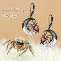 wholesale 925 Sterling Silver Spider Moon Drop Earrings Gothic Punk Style Halloween Costume Accessories Gift Ideas-0-2