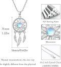wholesale 925 Sterling Silver Dreamcatcher Feather Pendant Necklaces for Women - I Love You to the Moon & Back-0-4