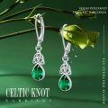 wholesale 925 Sterling Silver Green Teardrop Crystal Drop Dangle Hook Earrings s for Women Girls-0-1
