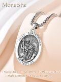 wholesale 925 Sterling Silver St Christopher Medal Necklace for Men Women Catholic Jewelry Protection Gift 43cm Chain Length-0-3