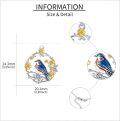 wholesale 925 Sterling Silver Bluebird Flower Circle Pendant Necklace for Women Gifts-0-3
