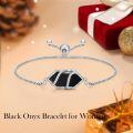 wholesale 925 Sterling Silver Blue Lapis Lazuli Hexagonal Adjustable Bolo Bracelet for Women Fine s-0-15