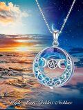 wholesale TOUPOP Triple Moon Goddess Necklace Celtic Knot Pendant Necklace 925 Silver Jewelry For Women Jewelry Gift For Women Sister Wife Grandma Daughter Birthday Christmas Gift Graduation Gifts -0-2