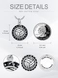 wholesale 925 Sterling Silver Tennis Ball Star Pendant Necklace Cross Charm Never Give Up Inspirational Gift-0-10